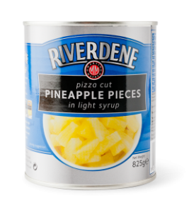 RIVERDENE PIZZA CUT PINEAPPLE IN SYRUP 12 X 825 G