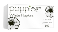 NAPKINS WHITE POPPIES (500)